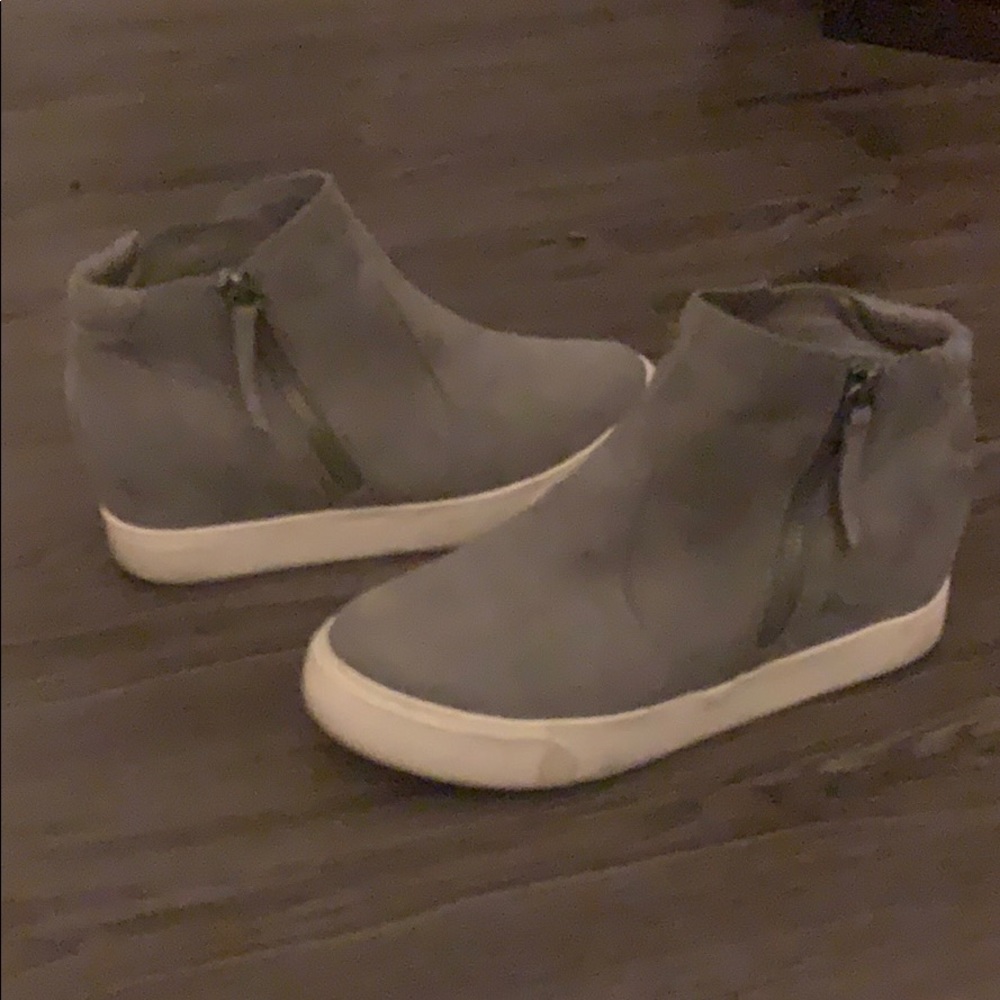 Grey suede sneakers